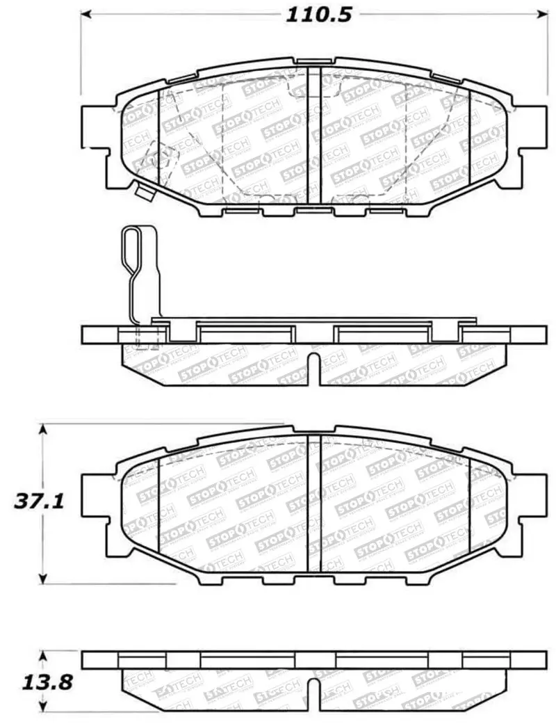 Stoptech Street Performance Rear Brake Pads For 2013–2016 Subaru Brz & Scion Fr-S 1