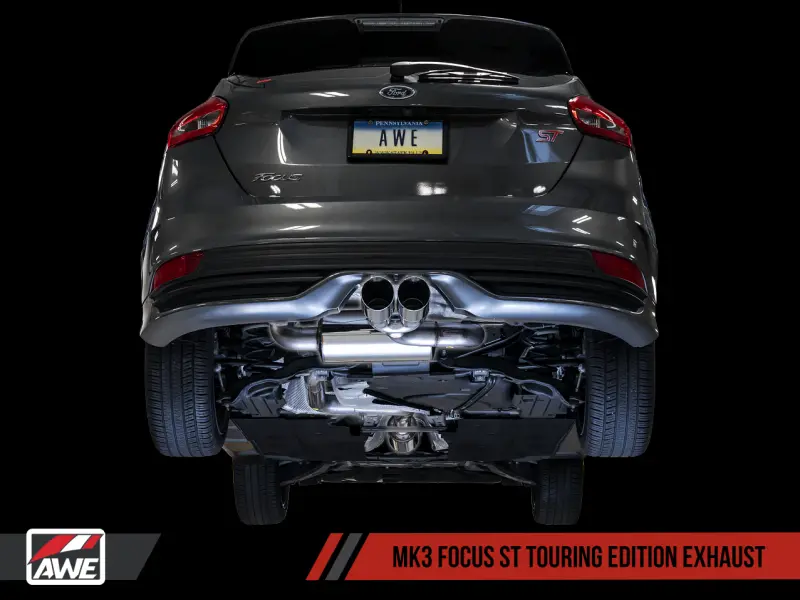Awe Tuning Cat-Back Exhaust For Ford Focus St – Touring Edition, Non-Resonated, Diamond Black Tips 1
