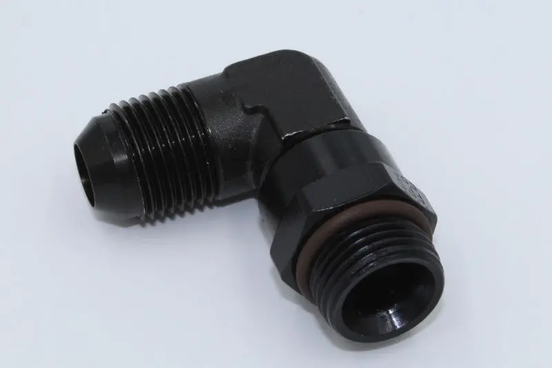 Fragola -6An X 3/4-16 Swivel Fitting – 90° Black Anodized Elbow 1