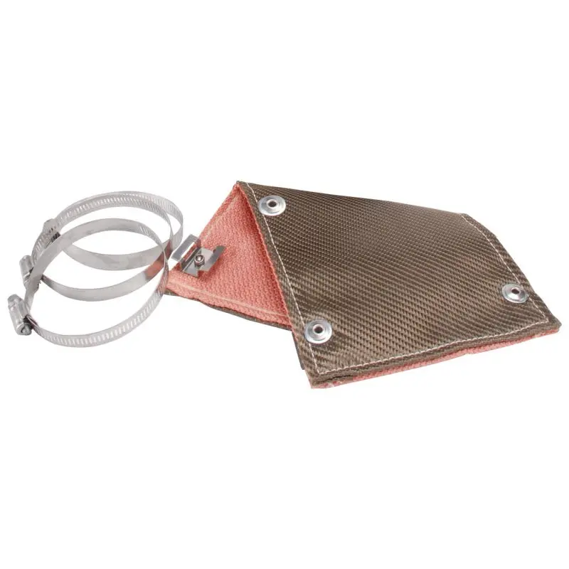 Dei Pipe Shield Heat Protection Sleeve — 6" Width × 1 Foot Length, Titanium Finish W/ Stainless Clamps 1