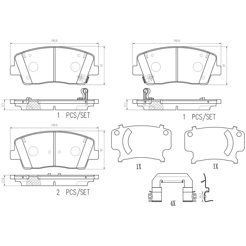 Brembo Nao Front Brake Pads For 2018–2021 Genesis G70 And Kia Stinger 1