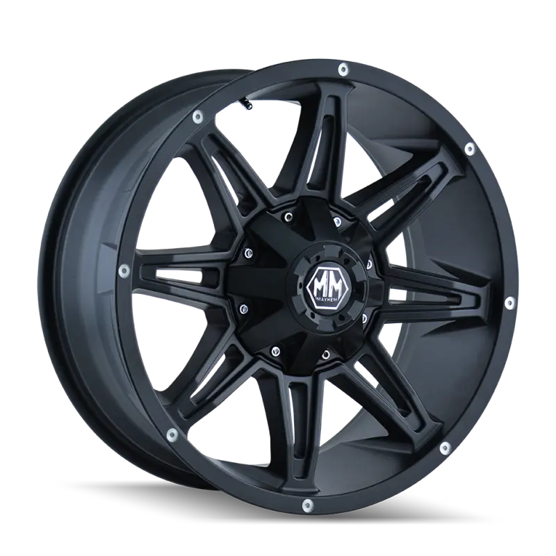 Mayhem Rampage Matte Black Wheel: 18X9", 8X180 Bolt Pattern, 18Mm Offset, 124.1Mm Hub Bore 1