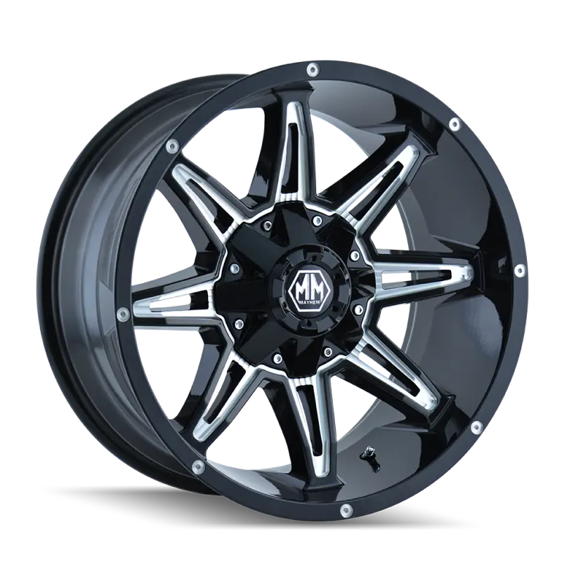 Mayhem 8090 Rampage 18X9 / 8X165.1 Bp / -12Mm Offset / 130.8Mm Hub Black W/ Milled Spokes Wheel 1