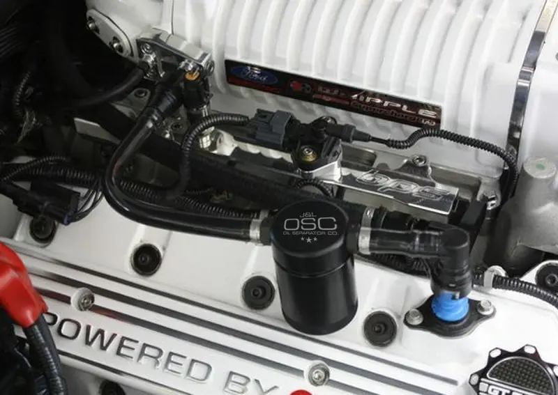 J&L Oil Separator Kit – Passenger Side, Black Anodized – Compatible With 2007–2014 Ford Mustang Gt500 2