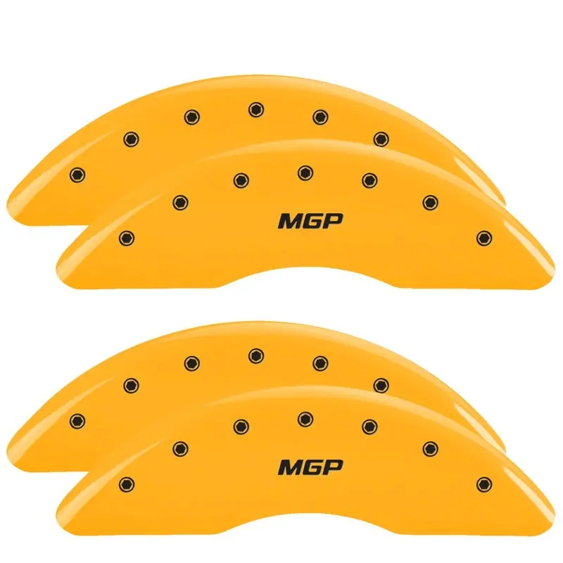 Mgp 4 Caliper Covers Engraved Front & Rear Oval Logo/Ford Yellow Finish Black Ch 2