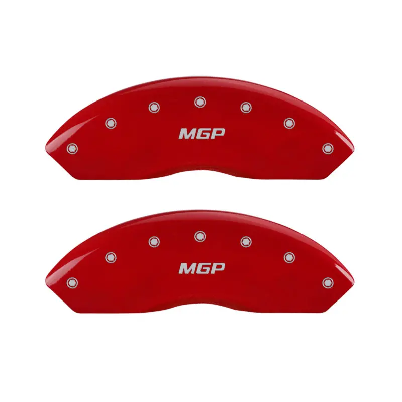 Mgp Engraved 4-Piston Caliper Covers – Red Finish With Silver Lettering For 2017 Ford Fusion 1