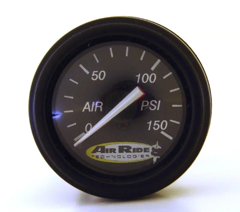 Ridetech Dual-Needle Air Pressure Gauge – 150 Psi, Black Face With Installation Fittings 1