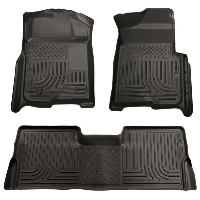 Husky Liners Weatherbeater Combo Floor Liners For 2008–2010 Ford Super Duty Crew Cab (Excludes Manual Transmission Models) 1