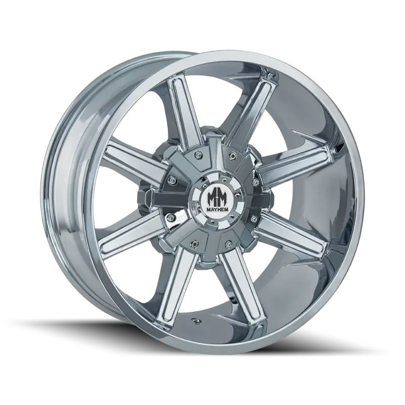 Mayhem Arsenal Chrome Wheel – 18X9 Inches, 8X165.1 Bolt Pattern, 18Mm Offset, 130.8Mm Hub Bore 1
