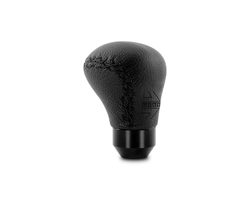 Momo Anatomico Leather Shift Knob – Black Leather With Black Stitching 1
