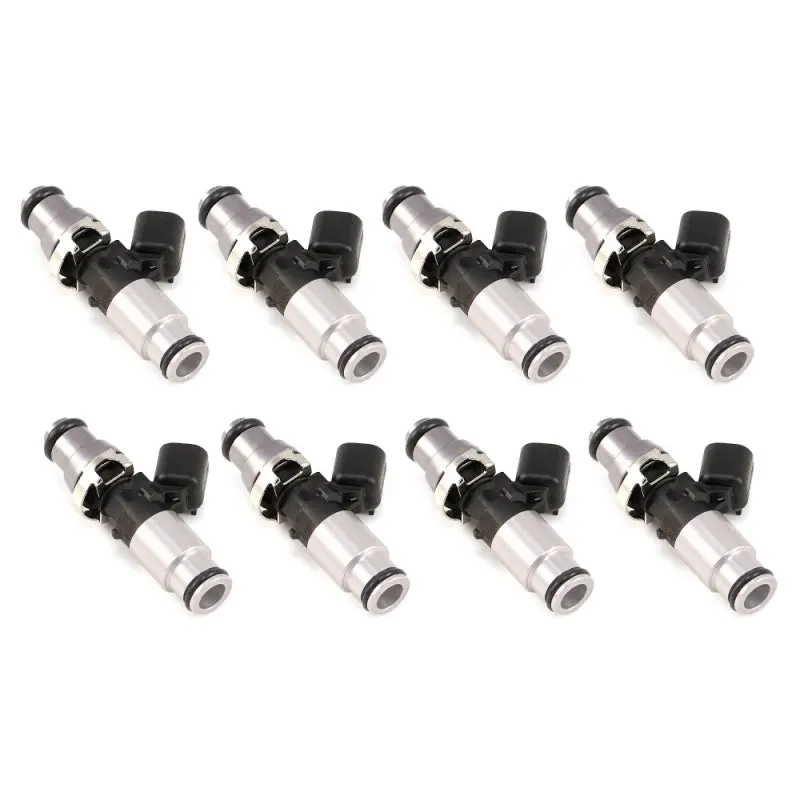 Injector Dynamics 1700Cc Fuel Injectors – 60Mm Length, 14Mm Grey Top/Silver Bottom Adapters (8-Pack) 1