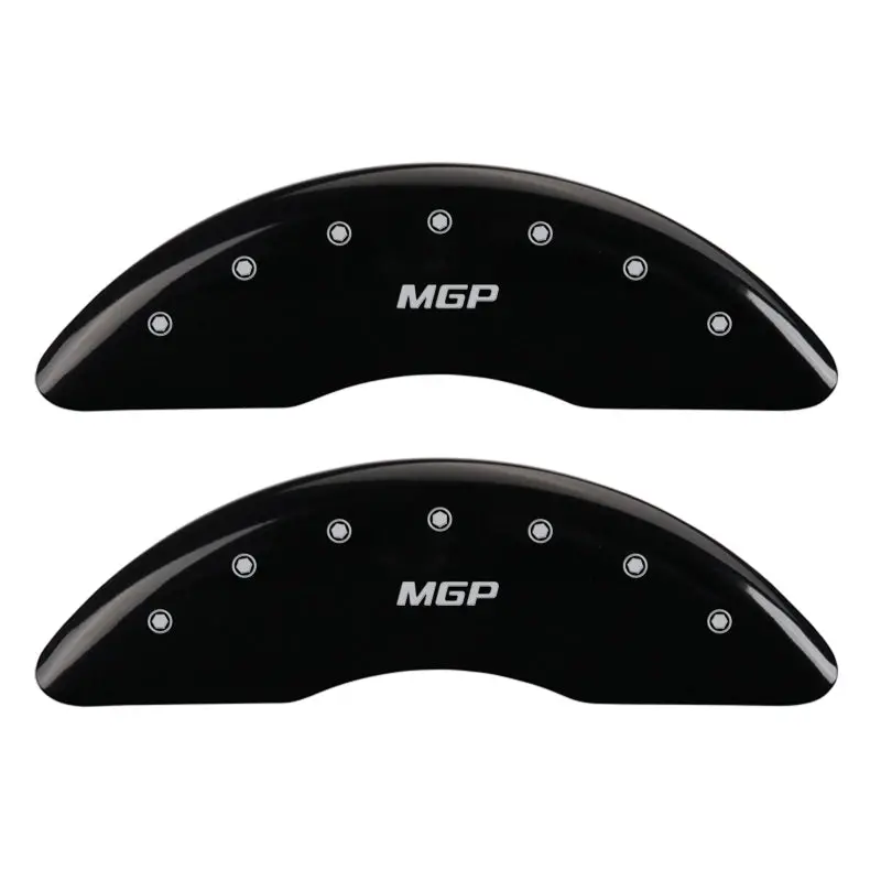 Mgp Engraved 4-Piston Caliper Covers – Front And Rear, Black Finish With Silver Accent 1