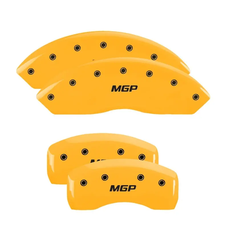 Mgp Engraved Front Caliper Covers & Rear Star-Logo Covers For Lincoln – Yellow Finish With Black Accent 2