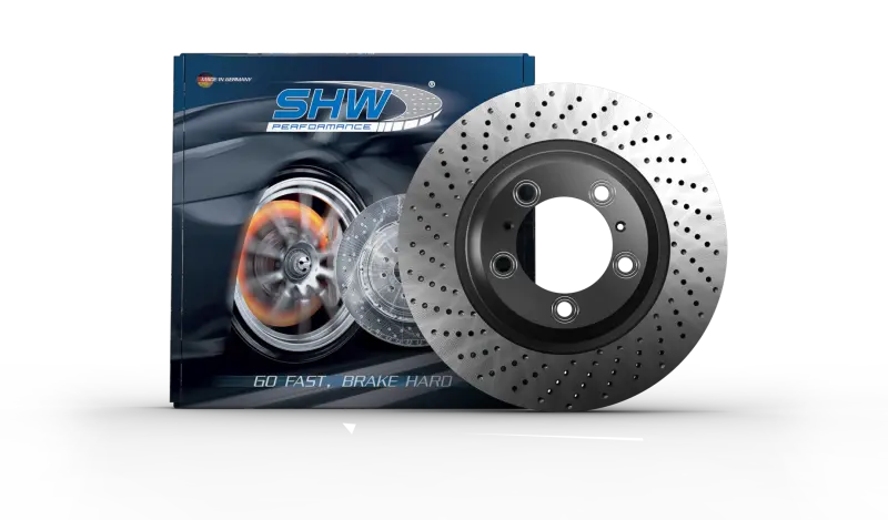 Shw Drilled And Dimpled Brake Rotor – Right Rear, For 2015–2016 Porsche 911 Carrera 4 Gts 3.8L (Non-Ceramic) 1