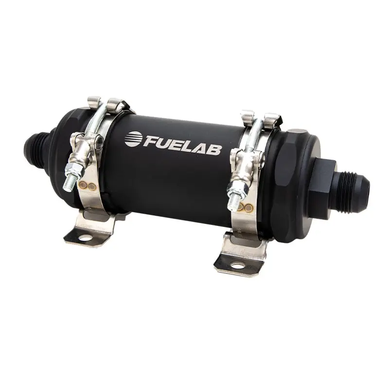 Fuelab Pro Series Inline Fuel Filter (10 Gpm, 6-Micron Fiberglass) – -10An Inlet/Outlet, Matte Black 1